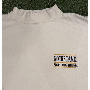 VTG Notre Dame Long Sleeve Fighting Irish Size Larger White Made USA